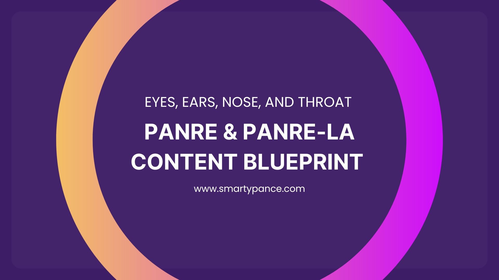 Eyes, Ears, Nose, and Throat - Smarty PANCE PANRE and PANRE-LA Interactive Content Blueprint