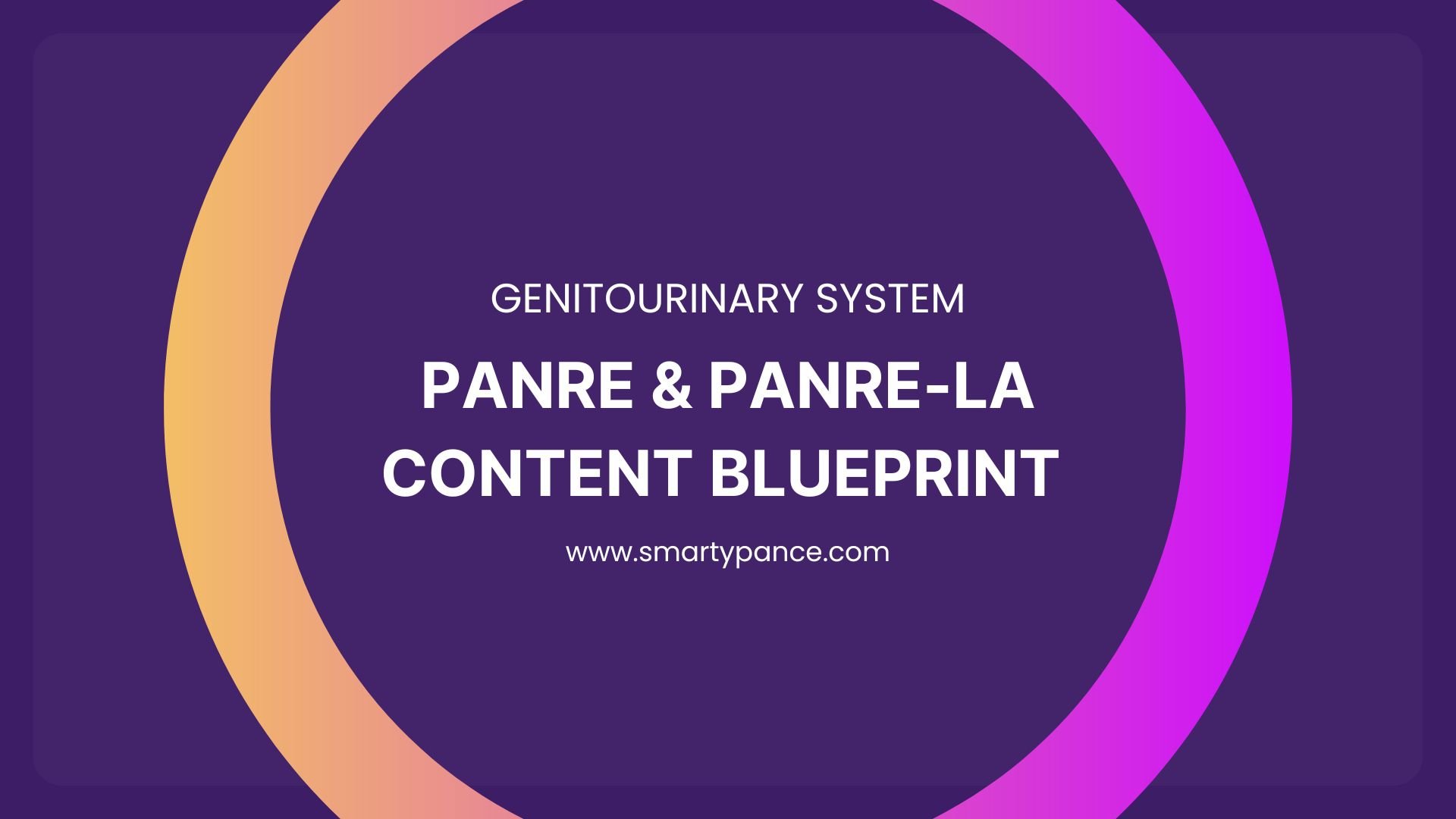 Genitourinary System - Smarty PANCE PANRE and PANRE-LA Interactive Content Blueprint