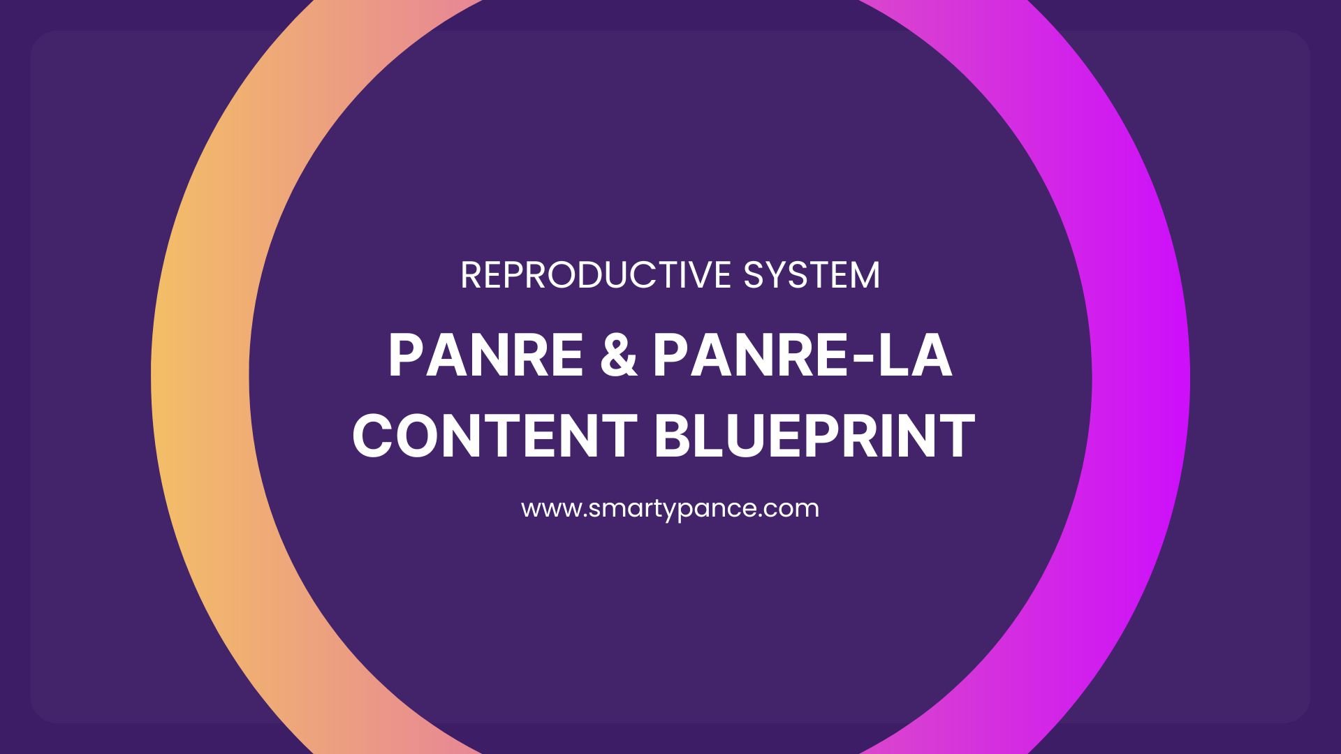 Reproductive System - Smarty PANCE PANRE and PANRE-LA Interactive Content Blueprint