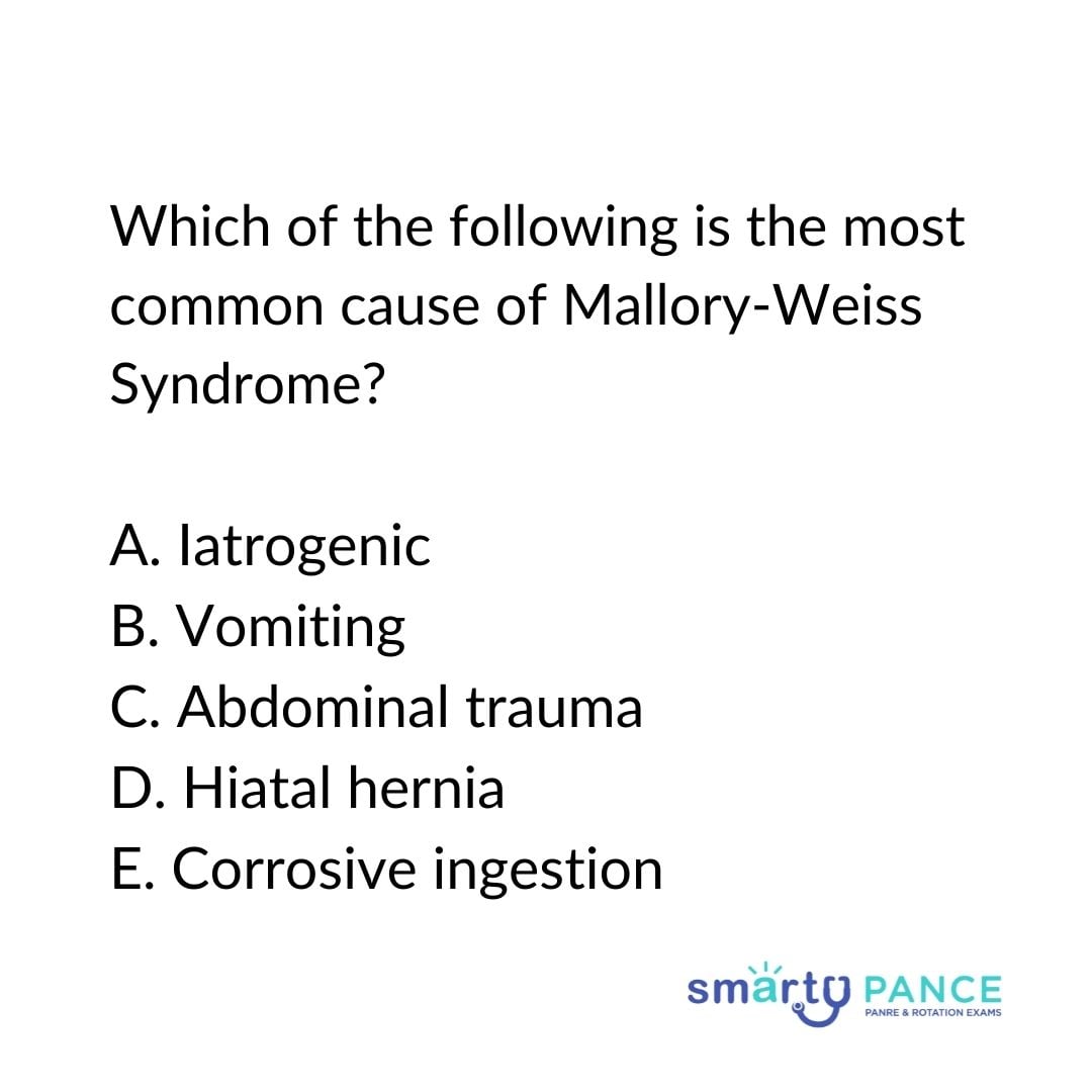 MalloryWeiss Syndrome The Daily PANCE Blueprint Smarty PANCE