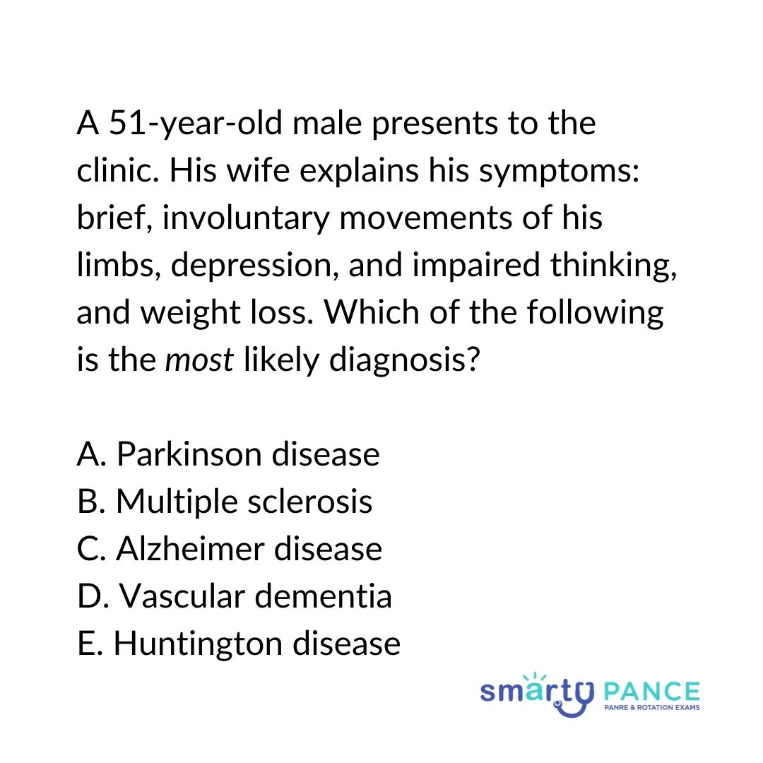 Huntington's Disease The Daily PANCE Blueprint Smarty PANCE