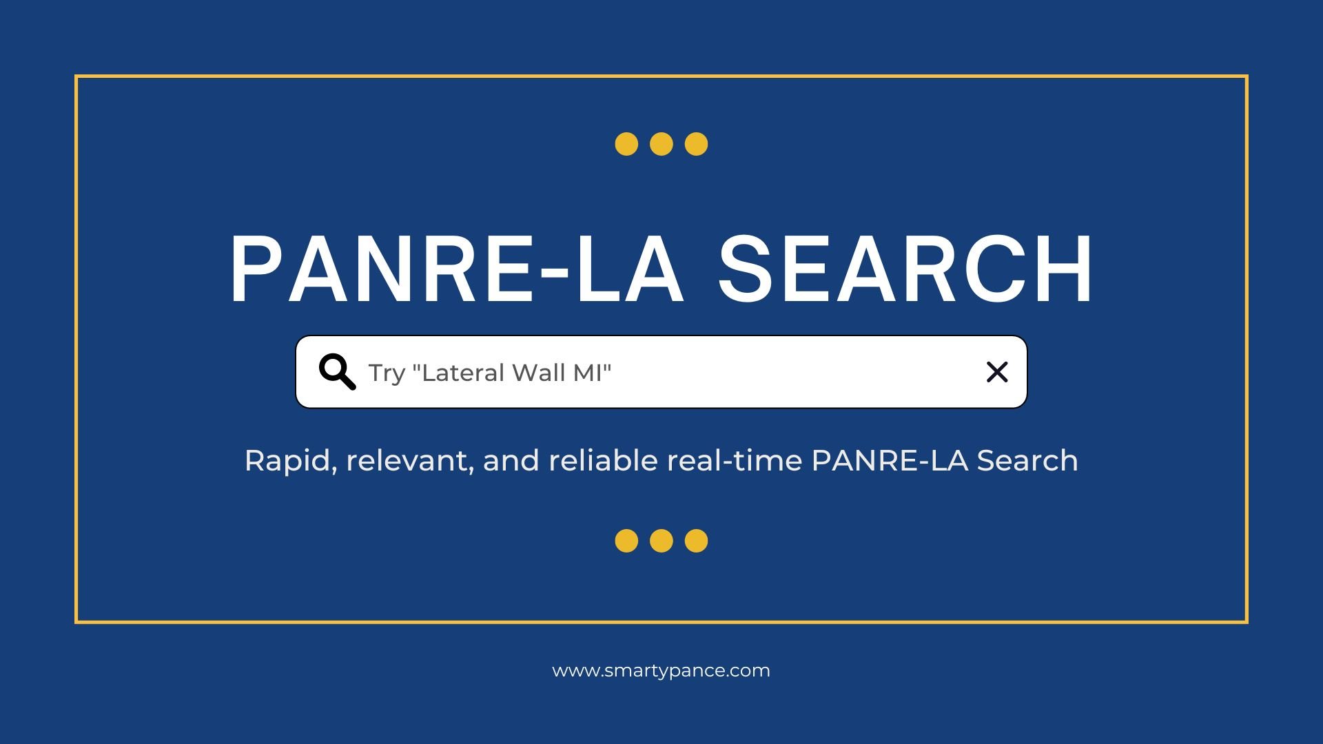 PANRE LA Search Tool Smarty PANCE