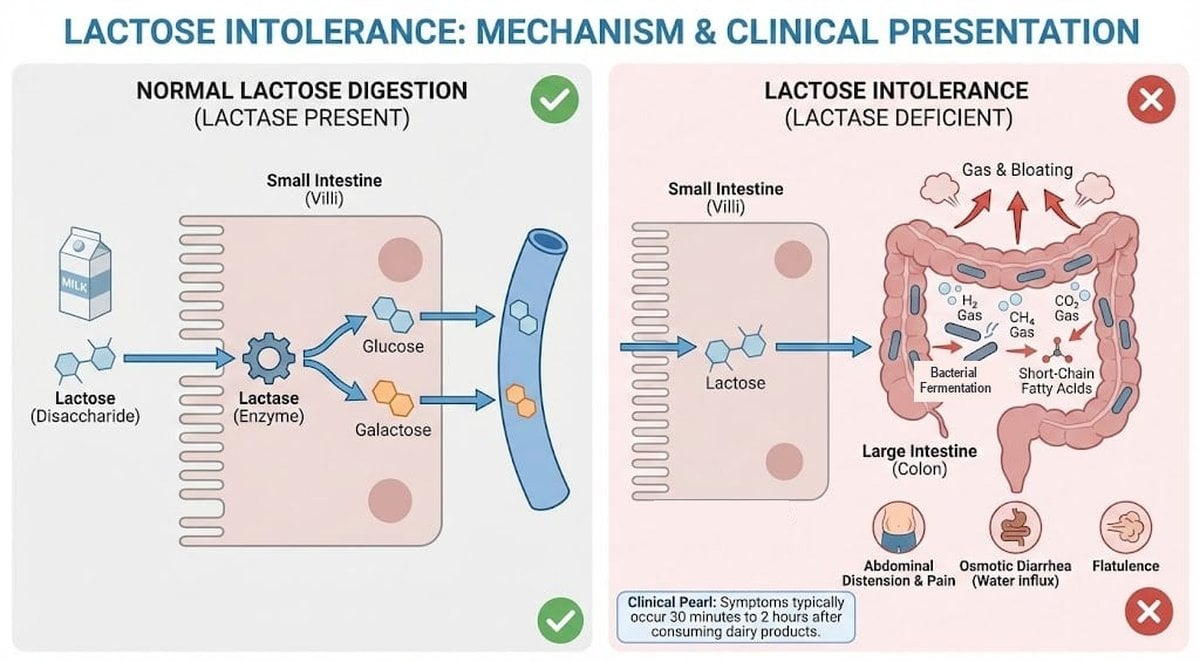 Lactose Intolerance: Mechanism and Clinical Presentation